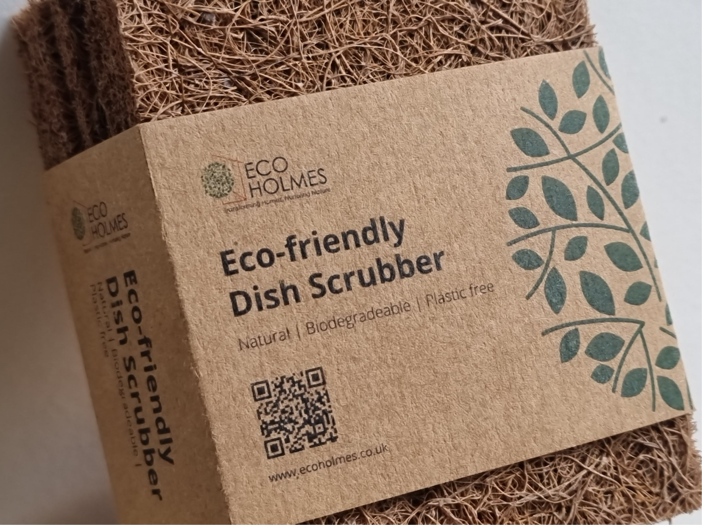 Biodegradable coconut dish scrubber for sustainable cleaning, made from natural fibers for an eco-friendly kitchen solution