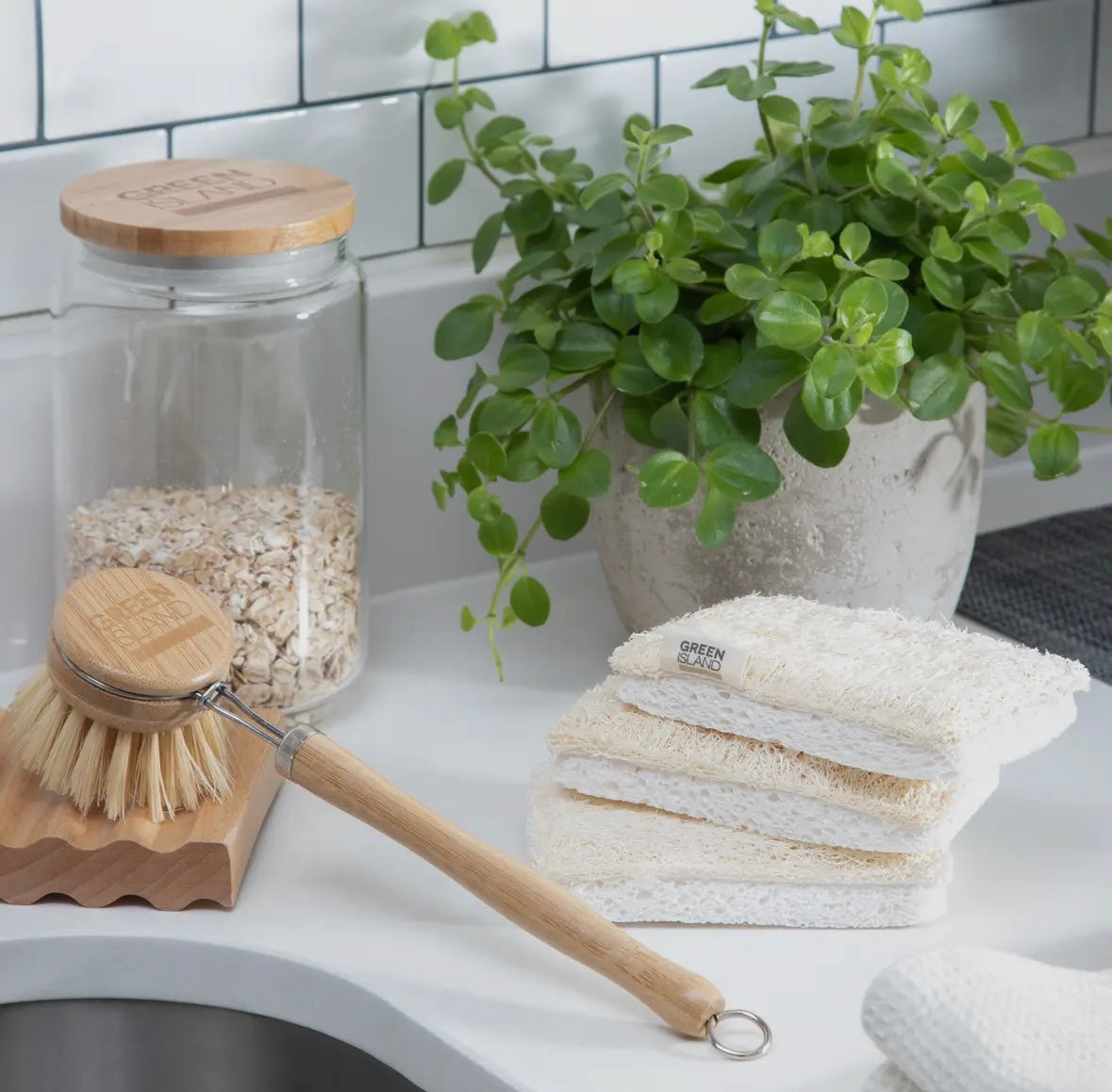 Sustainable washing up sponge Designed to be composted at home.